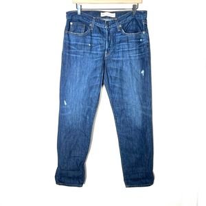 Gap dark Wash distressed relaxed boyfriend jeans size 29 B188